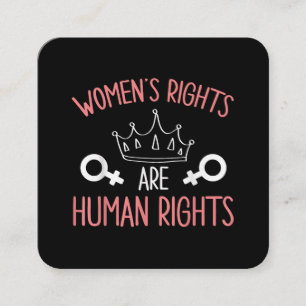 Women Rights Women's Rights Are Human Rights Femin Square Business Card