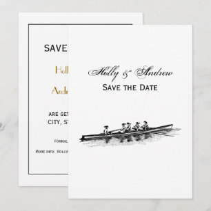 Women Rowing Rowers Crew Team Water Sports Black Invitation