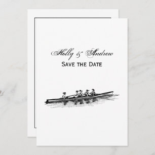 Women Rowing Rowers Crew Team Water Sports Black Invitation