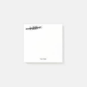 Women Rowing Rowers Crew Team Water Sports Black Post-it Notes