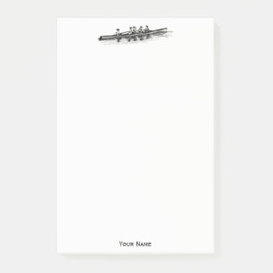 Women Rowing Rowers Crew Team Water Sports Black Post-it Notes