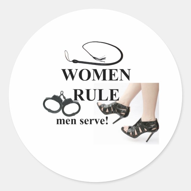 WOMEN RULE CLASSIC ROUND STICKER (Front)