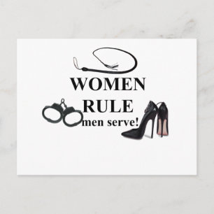 WOMEN RULE MEN SERVE POSTCARD