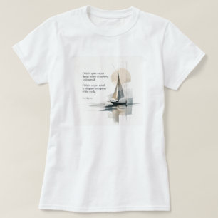 Women’s Abstract Sailboat Quote T-Shirt – Calm Wat