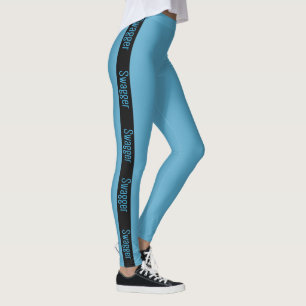 Women’s blue leggings, yoga pants, activewear leggings