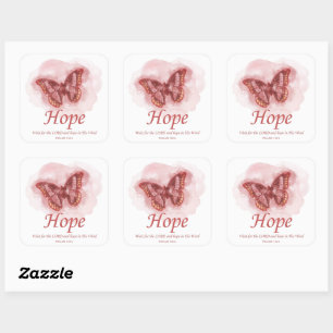 Women’s Christian Butterfly Bible Verse: Hope Square Sticker