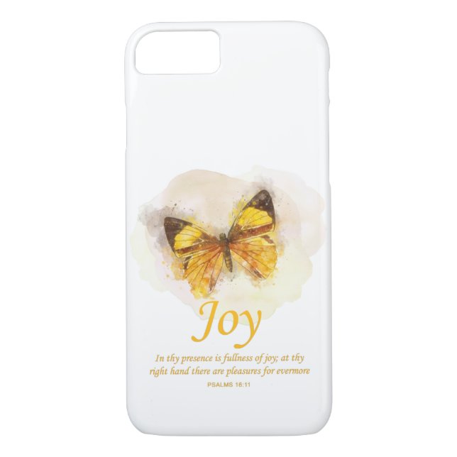 Women’s Christian Butterfly Bible Verse: Joy Case-Mate iPhone Case (Back)