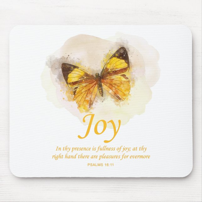 Women’s Christian Butterfly Bible Verse: Joy Mouse Pad (Front)