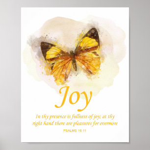 Women’s Christian Butterfly Bible Verse: Joy Poster