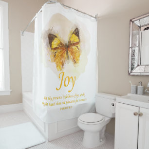 Women’s Christian Butterfly Bible Verse: Joy  Shower Curtain
