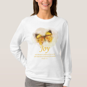 Women’s Christian Butterfly Bible Verse: Joy T-Shirt