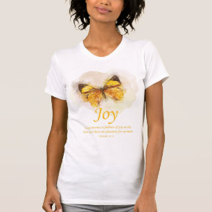 Women’s Christian Butterfly Bible Verse: Joy T-Shirt