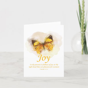 Women’s Christian Butterfly Bible Verse: Joy Thank You Card
