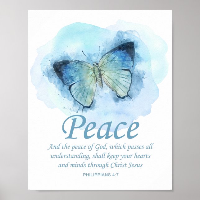 Women’s Christian Butterfly Bible Verse: Peace Poster (Front)