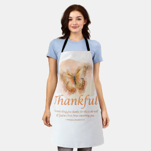 Women’s Christian Butterfly Bible Verse: Thankfu Apron