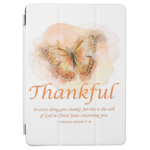 Women’s Christian Butterfly Bible Verse: Thankful  iPad Air Cover