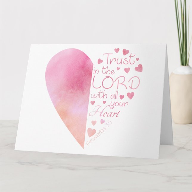Women’s Christian Heart Faith Trust in the Lord Card (Front)
