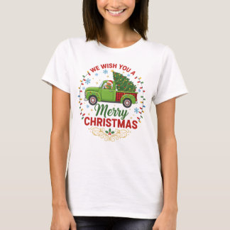 Women’s Christmas tshirt with Tree & Truck