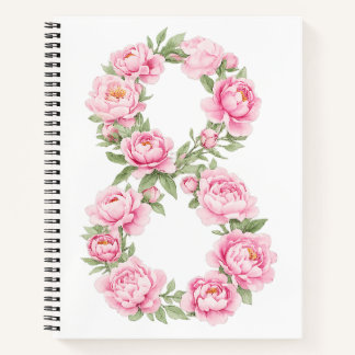 Women’s Day Peony Flower for March 8  Notebook