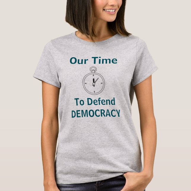 Women’s Defend Democracy T-Shirt, V2 T-Shirt (Front)
