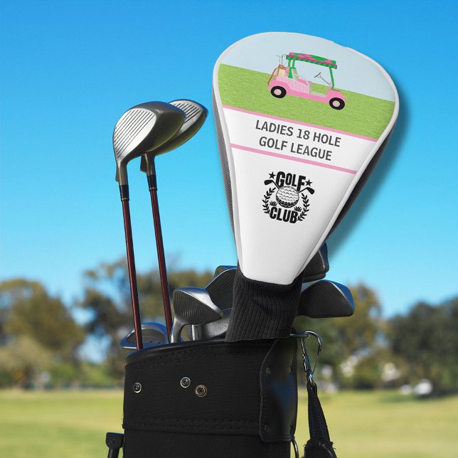 Women’s Golf League Pink Cart Logo Message Golf Head Cover (Creator Uploaded)