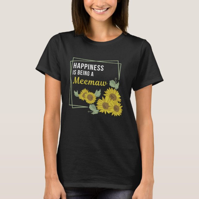 Women s Happiness Is Being A Meemaw Mother s Day M T-Shirt (Front)
