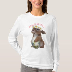 "Women’s Happy Easter Bunny Long Sleeve Tee" T-Shirt