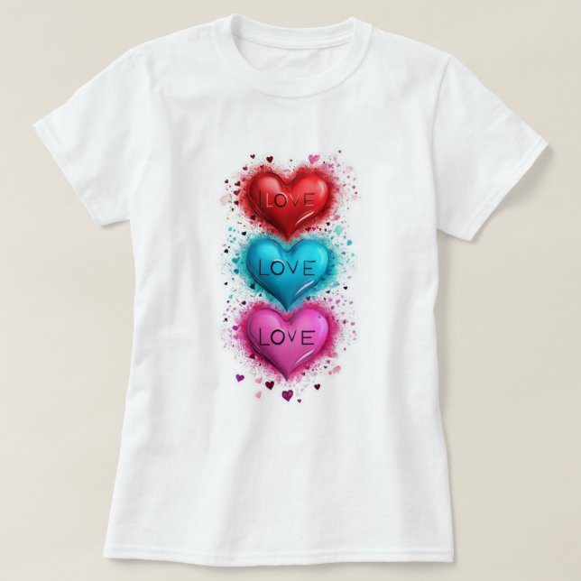 👕❤️Women’s Heart Love Basic T-Shirt (Design Front)