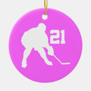 Women’s Ice Hockey Player Number 21 Gift Ornament