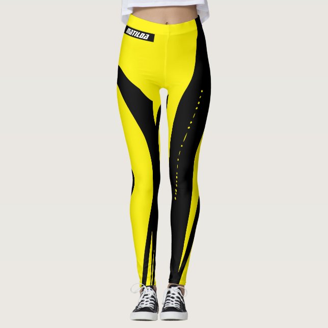 Women’s Leggings Black Yellow (Front)