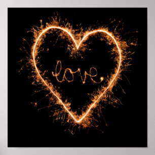 Women’s Love Inspiration Sparkler Heart Poster