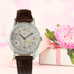 Women’s Mecca Map Monogram Watch – Silver Case<br><div class="desc">Women’s Mecca Map Monogram Watch – Silver Case – Brown Leather Strap – Eid | Hajj | Umrah | Bride | Anniversary Gift A Gift of Meaning, Elegance & Time Step into timeless beauty with this elegant women’s watch, featuring an authentic 1895 vintage map of the sacred cities of Mecca,...</div>