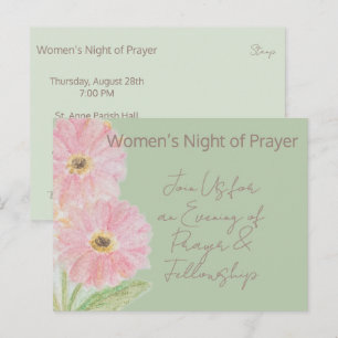 Women’s Night of Prayer Watercolor Floral Invite Postcard