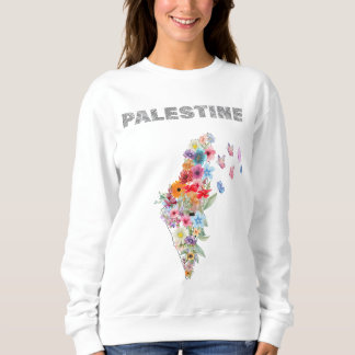 Women’s Palestine Hoodie – Floral Palestine Map