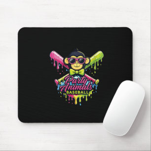 Women’s Party Animals Baseball Funny Monkey Mouse Pad