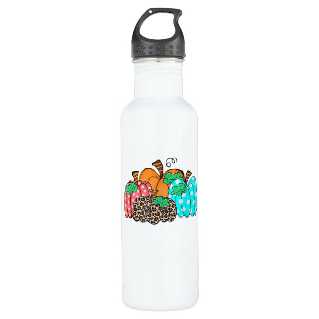 Women’s Pumpkin Leopard Print Graphic It’s Fall Y’ 710 Ml Water Bottle (Front)