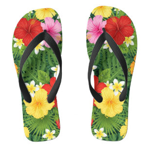 Women’s Red Flower Slippers – Floral Cosy Home Sli Thongs