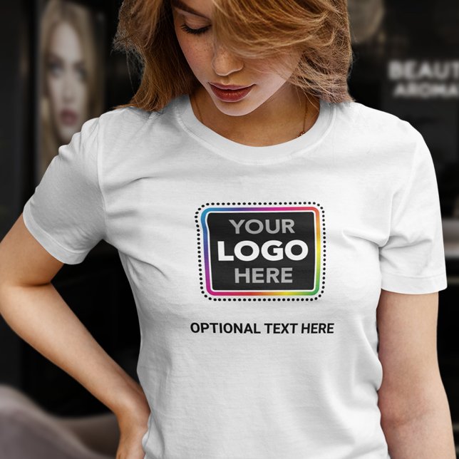 Women’s Simple Business T-shirt with Logo & Text (Creator Uploaded)