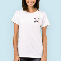Women’s T-Shirt Custom Company Logo White S to 3XL