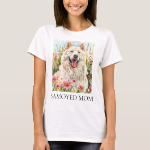  Women’s T-Shirt – Samoyed Mum Watercolor Dog Tee
