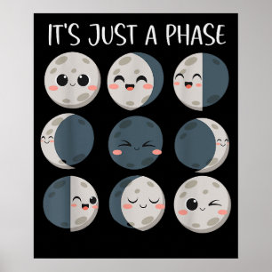 Women Science Teacher Moon Phases Scientis School Poster