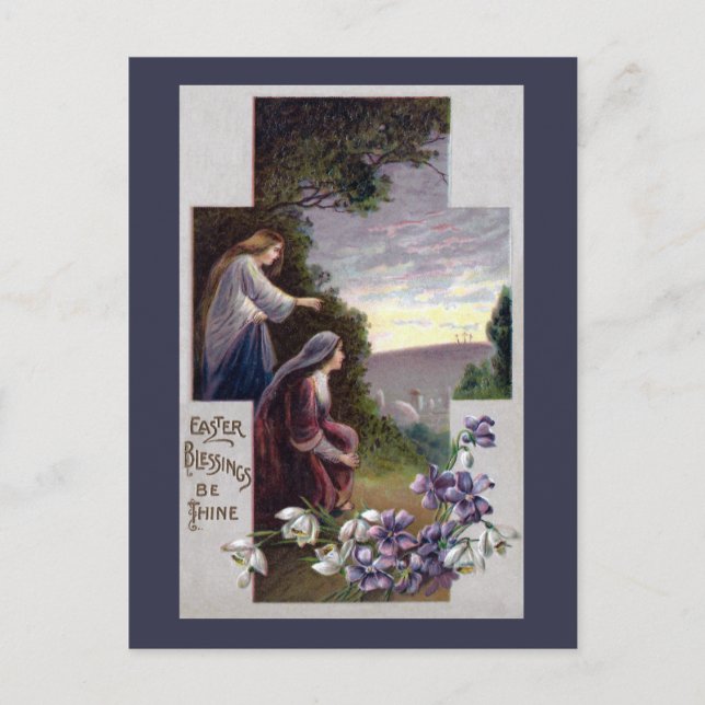 Women See Three Crosses on Calvary Postcard (Front)