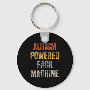 Women Shirt Autism Powered F Ck Machine Key Ring