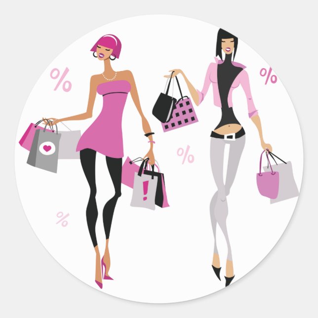 Women Shopping Stickers (Front)