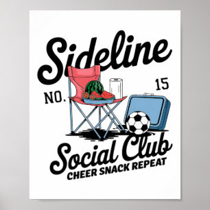Women Sideline Social Club Soccer Mom Game Day _5  Poster