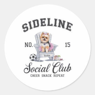 Women Sideline Social Club Soccer Mom Game Day _7  Classic Round Sticker