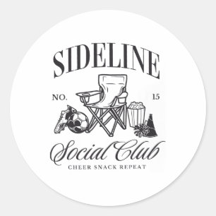 Women Sideline Social Club Soccer Mom Game Day Mot Classic Round Sticker