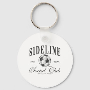 Women Sideline Social Club Soccer Mom Game Day Mot Key Ring