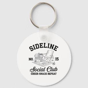 Women Sideline Social Club Soccer Mum Game Day _8 Key Ring