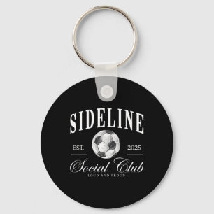 Women Sideline Social Club Soccer Mum Game Day Mot Key Ring